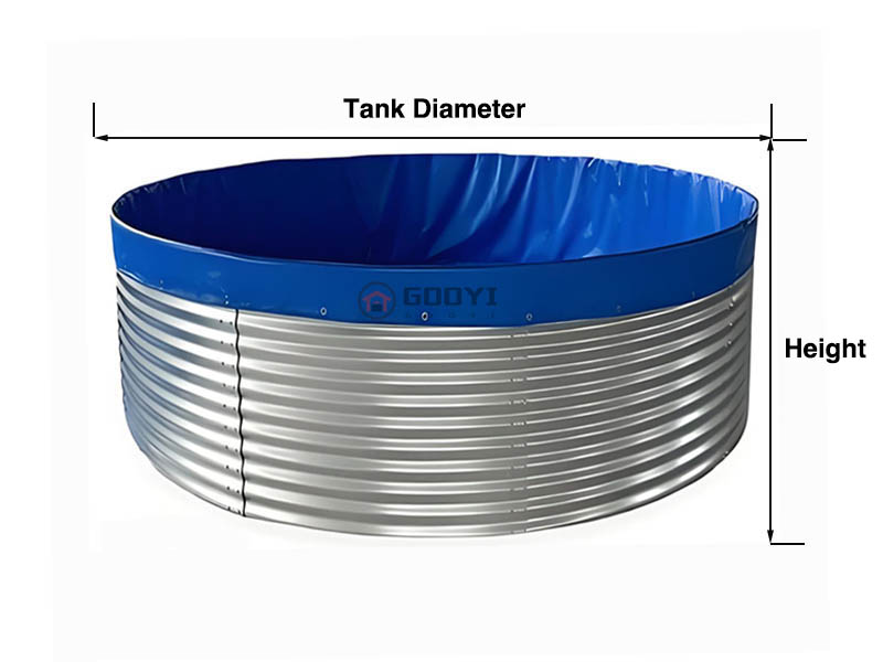 Corrugated Steel Water Tank Diameter and Height