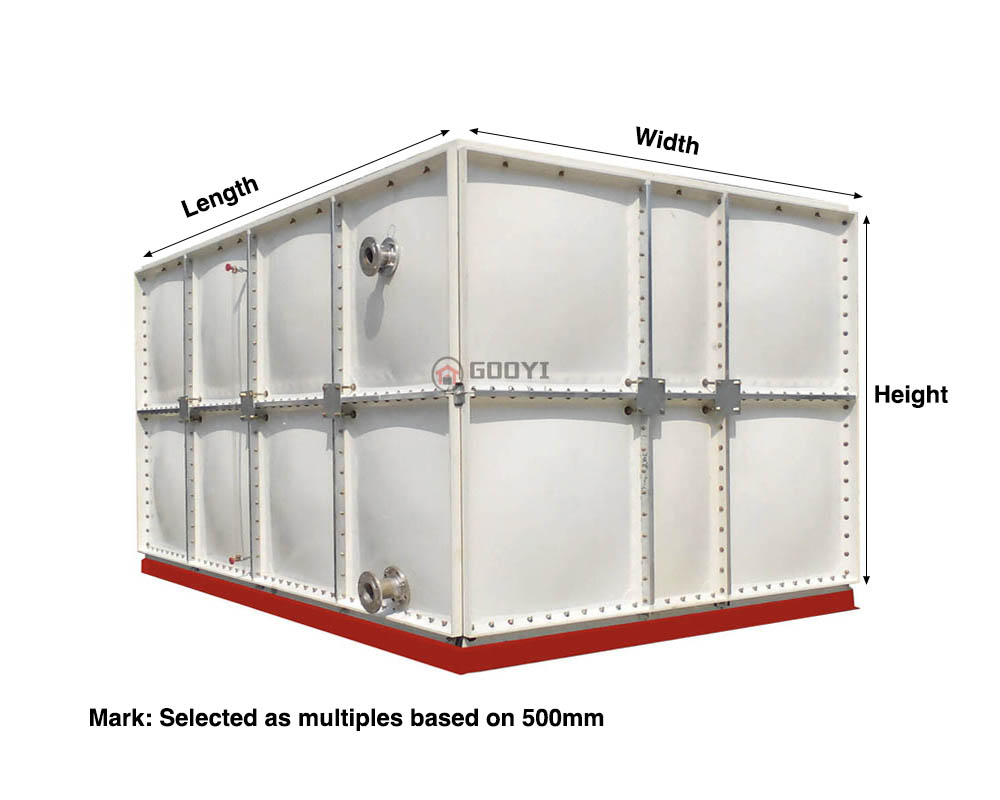 Length,Width,Height Rectangle GRP Sectional Water Tank