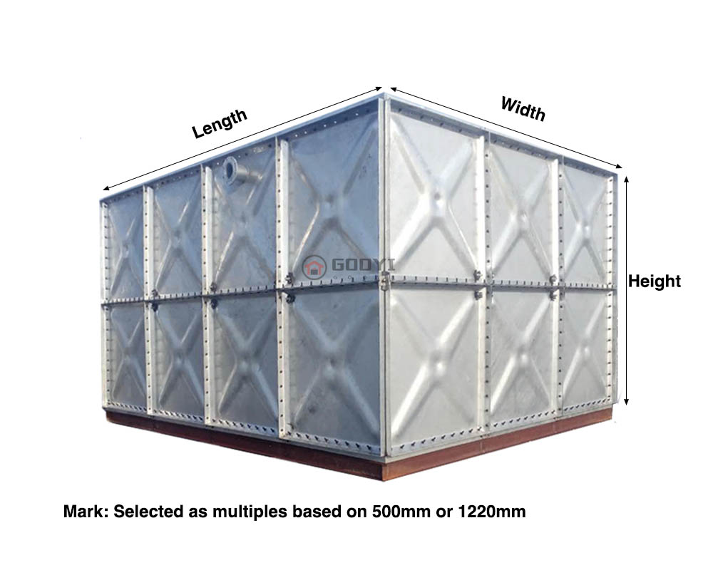 Galvanised Water Storage Tank Length Width and Height