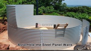 Corrugated Galvanized Steel Fish Water TankAssemble the Steel Panel Walls