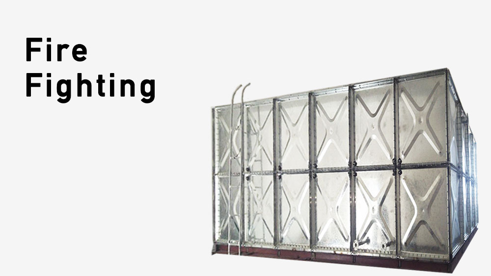 Fire Fighting Water Storage Tanks Gavanized Pressed Steel